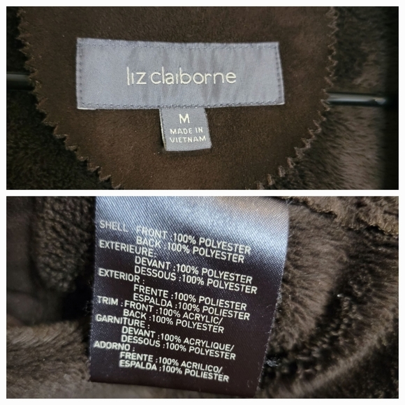 Liz Clairborne Faux Suede/Fur Coat Size Medium (8/10)‎ - Picture 11 of 11